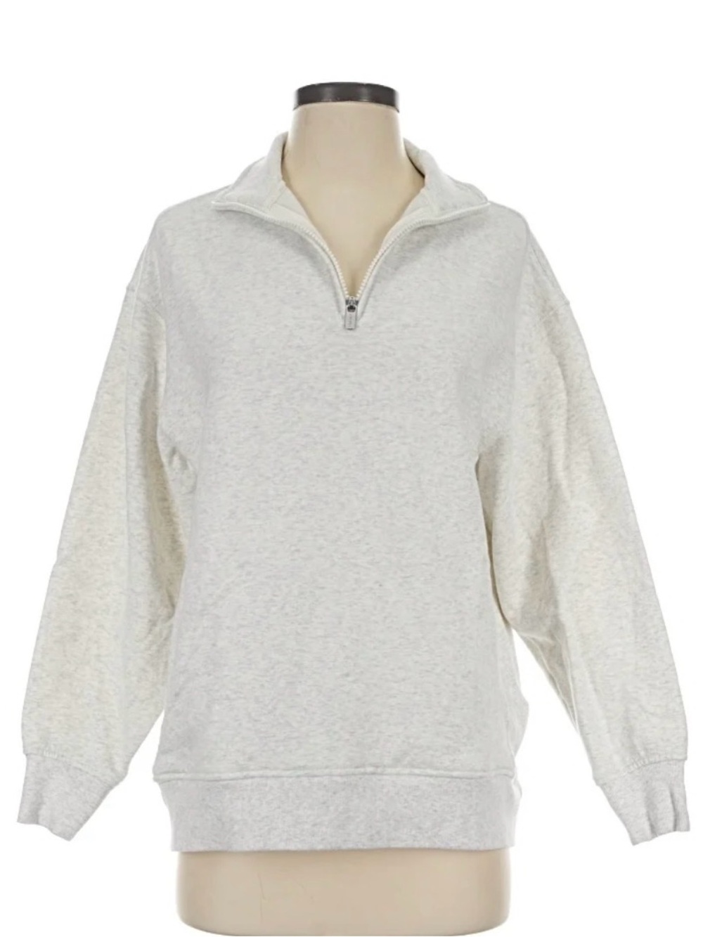 Athleta forever fleece quarter zip light grey sweatshirt XS NEW!